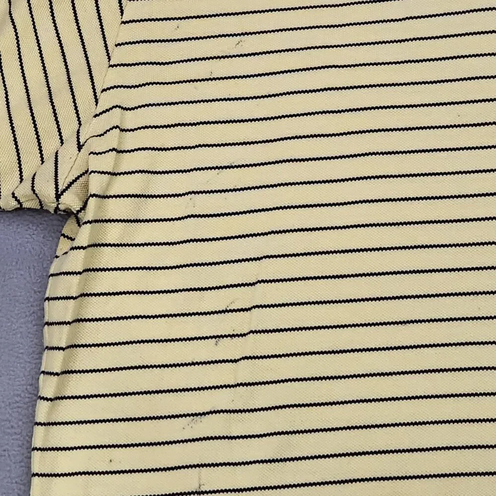 Polo Ralph Lauren Polo Shirt Men 2XL Yellow Striped Short Sleeve Pocket 90's Y2K